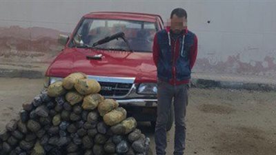 سقوط أكبر تاجر مخدرات بحوزته 350 كيلو بانجو و150 جرام هيروين بدمياط 