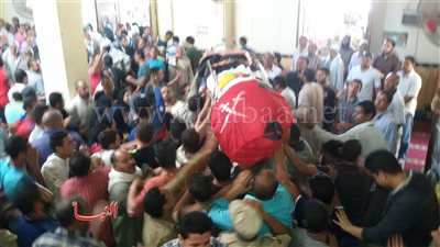 بالصور..«ببا» تودع شهيد الواجب فى جنازة شعبية بحضور محافظ بنى سويف 