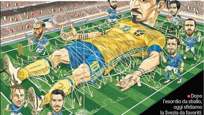 لاجزيتا الإيطالية تكشف طريقة إيقاف إبراهيموفيتش مهاجم السويد