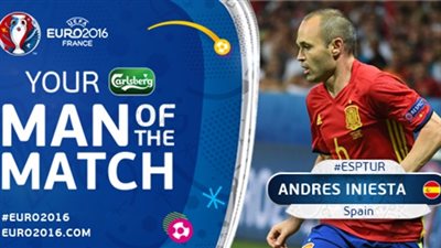 إنيستا أفضل لاعب في مباراة إسبانيا وتركيا باليورو