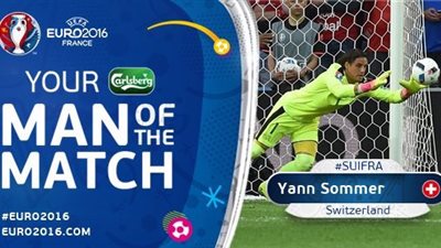 سومر أفضل لاعب في مباراة سويسرا وفرنسا  بأمم أوروبا 2016