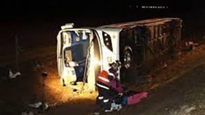 إنقلاب أتوبيس جماهير الاهلي خلال عودتهم من برج العرب