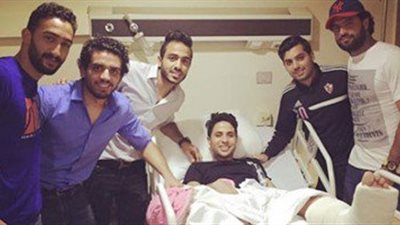 كهربا وجعفر يزوران محمد إبراهيم فى المستشفى