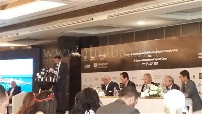 انطلاق المؤتمر الصحفي للإعلان عن تفاصيل بطولة العالم للاسكواش بالجونة 