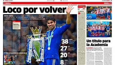 مفاجأة .. كوستا يخطط للعودة الى اتلتيكو مدريد