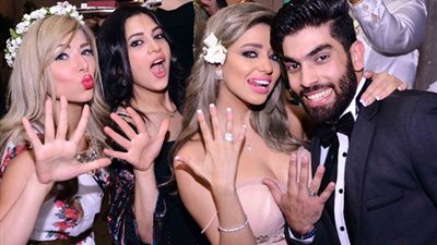 بالصور.. نجوم الفن يشاركون سامر ومروة وجمال حفل خطوبتهما