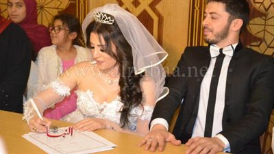بالصور.. هيثم محمد ووفاء قمر يحتفلان بعقد قرانهما في الشيخ زايد