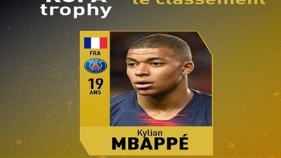 رسميا.. مبابى أفضل لاعب صاعد فى العالم