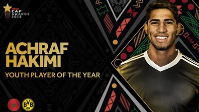 أشرف حكيمي يحصد لقب أفضل لاعب صاعد فى أفريقيا لعام 2018
