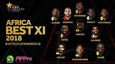 صلاح يزين تشكيل إفريقيا لعام 2018