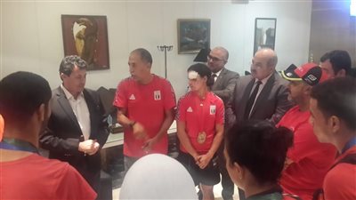 رئيس الأولمبية ووزير الرياضة يستقبلان بعثة منتخب الدرجات
