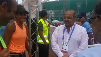 رئيس الأولمبية يشيد بإنجاز ميار شريف في التنس الأرضي