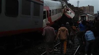 عاجل.. تفاصيل تصادم قطارى«991 و989» بخط الصعيد بين إمبابة ورمسيس