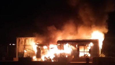 حريق هائل يلتهم شركة جنوب الوادي للزراعة بتوشكى