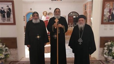 البابا تواضروس الثانى يلتقي بأسقف ملوي ورئيس دير مارمينا