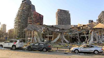 شاهد.. إصابة فنانة مصرية في انفجار بيروت ونقلها للمستشفى