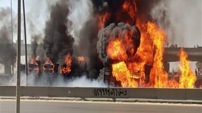 القبض على قائد سيارة الوقود المتسببة فى حريق الدائري اتجاه المعادي