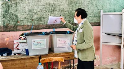 فاروق حسنى يدلى بصوته فى انتخابات مجلس الشيوخ 