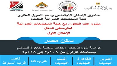 بالأماكن والأسعار وطريقة التقديم.. ننشر كراسة شروط حجز شقق «سكن مصر» بالمدن الجديدة