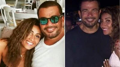 شاهد.. أحدث ظهور لعمرو دياب في عيد ميلاده مع دينا الشربيني