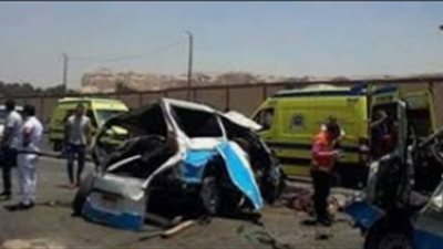 إصابة شخصين في حادث تصادم على طريق بقنا 