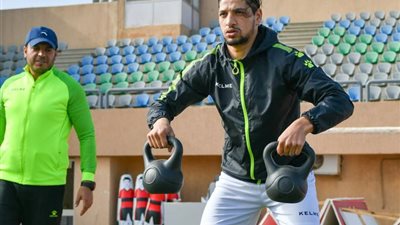 تدريبات تأهيلية لمحمد مسعد وصالح جمعة في مران المستبعدين قبل مواجهة الأهلي 