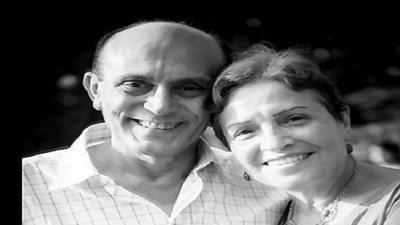 صورة نادرة تنشر لأول مرة.. محمد صبحي وزوجته من كواليس أول بطولة مشتركة