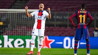 شاهد مبابى يقود باريس سان جيرمان لاكتساح برشلونة في الكامب نو 