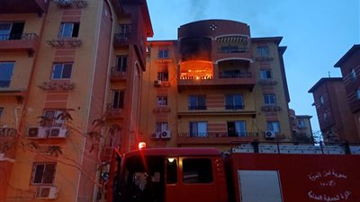 بالصور.. حريق هائل بكموند حي المنتزه بحدائق أكتوبر