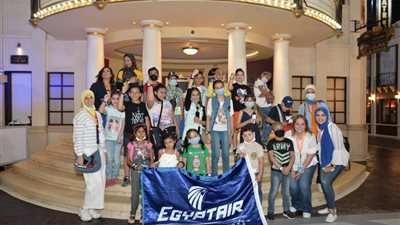 مصرللطيران ناقل العلم والمعرفة تنظم جولة ترفيهية لأطفال مستشفى ٥٧٣٥٧ بمدينة كيدزانيا