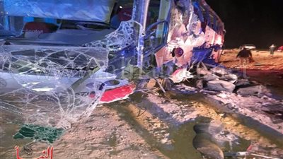 مصرع 7 أشخاص وإصابة 30 آخرين بطريقة «بشعة» في حادث انقلاب أتوبيس بطريق «القاهرة- السويس»