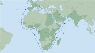 ليصبح أطول نظام في العالم.. مد الكابل البحري 2Africa إلى الخليج العربي والهند وباكستان