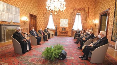 بالصور.. الرئيس الإيطالى يستقبل شيخ الأزهر في روما