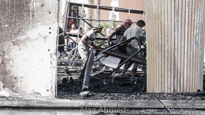 صور تكشف آثار الحريق بقاعة حفل افتتاح مهرجان الجونة