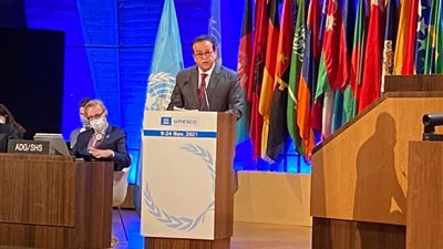 خالد عبد الغفار يلقى كلمة مصر أمام الدورة 41 للمؤتمر العام لليونسكو في باريس