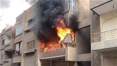 حريق هائل يلتهم شقة مدرس في مدينة طهطا بسوهاج 