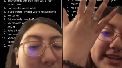 فتاة تكشف عن قواعد غريبة لحفل زفافها على تيك توك