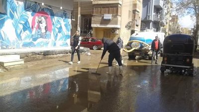 سحب مياه الأمطار من شوارع القاهرة والجيزة