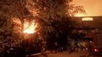 حريق بمصنع أقطان في منطقة أبو ساعد بالصف