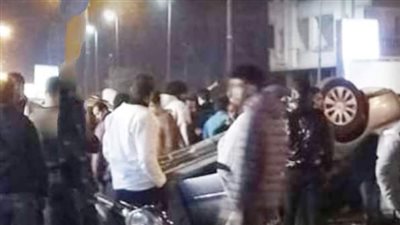 إصابة 7 شباب في انقلاب سيارة بالفيوم