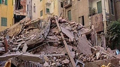 انهيار عقار بمنطقة اللبان بالإسكندرية
