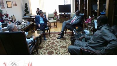 سفير دولة جنوب السودان يزور الاهلى