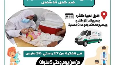 صحة المنيا: بدء فعاليات الحملة القومية للتطعيم ضد شلل الأطفال الأحد 