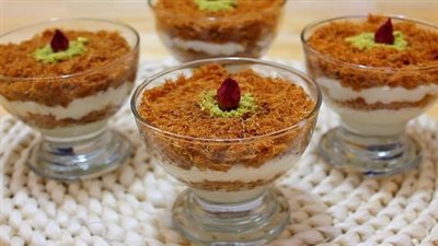 طريقة عمل كاسات الكنافة بالكريمة.. استمتعي بالطعم