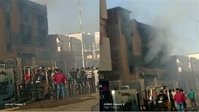تفحم جثة شخص فى حريق هائل داخل مصنع بالقاهرة الجديدة