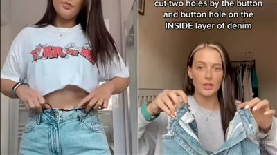 موضة التيك توك.. جينز عالي الخصر برباط الحذاء 