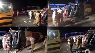 مصرع وإصابة 28 شخصًا فى حادث تصادم أتوبيسين بسوهاج.. قائمة بالأسماء