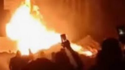 حريق هائل يلتهم عصارة قصب السكر يقنا