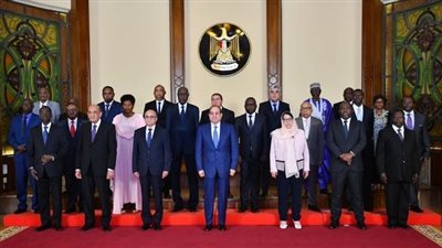 تفاصيل لقاء السيسي برؤساء وممثلي مجالس الدولة والمحاكم الإدارية العليا الأفارقة| صور