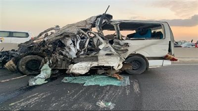 مصرع وإصابة 3 شباب فى حادث تصادم سيارتين على الدائري الأوسطي بالبدراشين